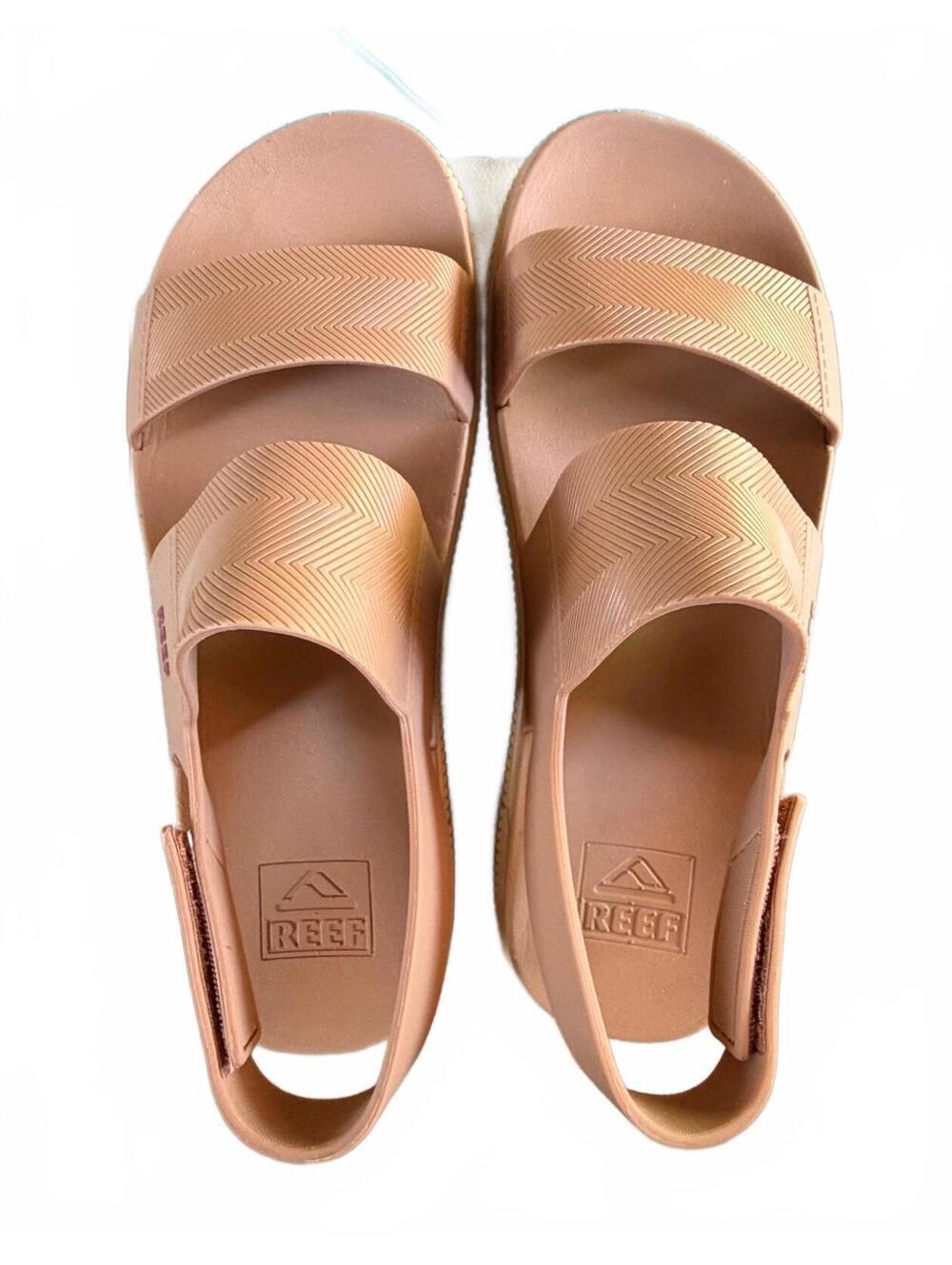 NWOB Reef Water Vista Higher Platform Sandals in Natural/Pink size 8 - Picture 2 of 9